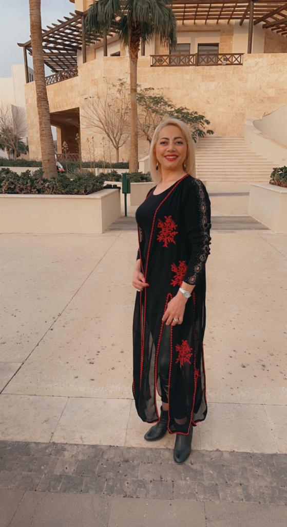 Sheer Black Embroidered Kimono with Red Accents